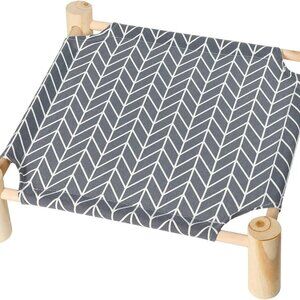 Cat and Dog Hammock Bed for Small Dogs, Brethable Wooden Cat Pet Rabbit Elevated